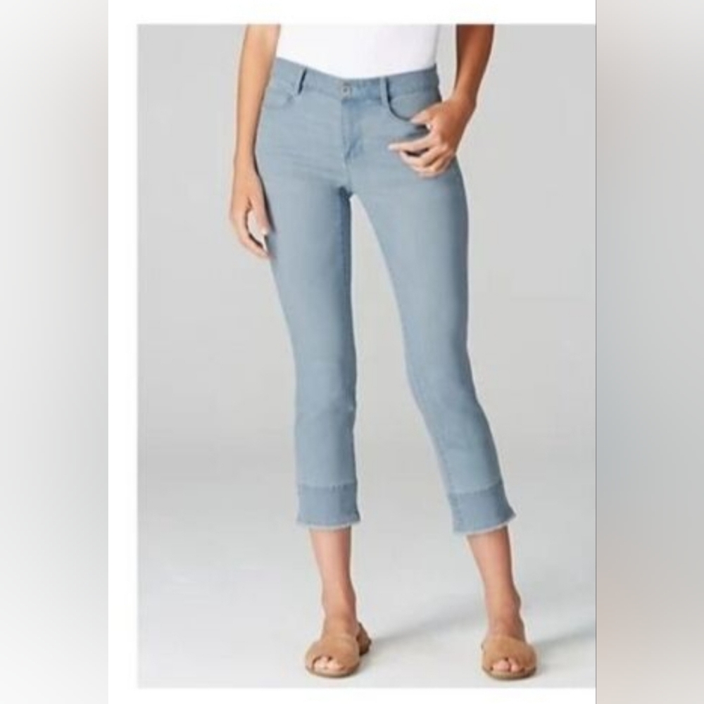 CLEARANCE!!! J.Jill Light Blue Authentic Fit Cropped Jean Size 12 - Picture 2 of 13